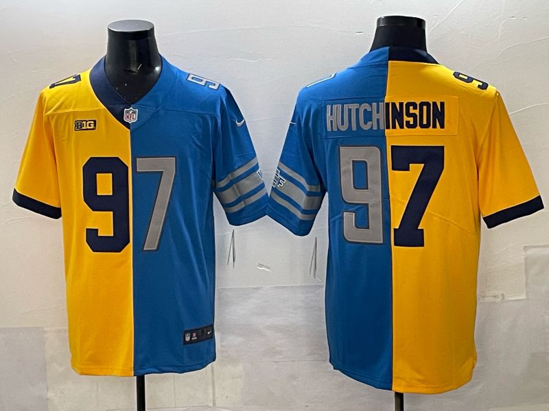 Men 2025 Detroit Lions #97 Hutchinson Blue yellow Nike Limited NFL Jersey 01->detroit lions->NFL Jersey